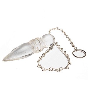 Pêndulo Pedra Quartzo Hialino Natural Lapidação Egípcio