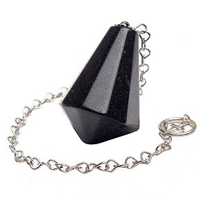 Pêndulo Pedra Quartzo Preto Piramidal Lapidado Invertido