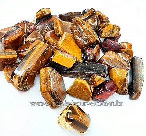 1 kg Olho de Tigre Rolado Pedra Natural M 20 a 30mm Classe B