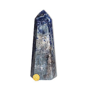 Ponta Quartzo Sodalita Pedra Natural 1,1kg 20cm Classe C