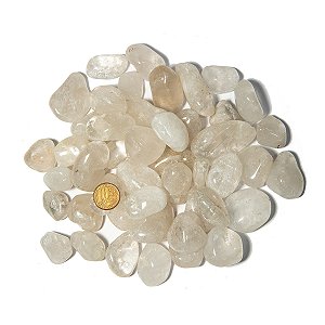 1 kg Cristal Transparente Rolado Pedra M 20 a 35mm Tipo C