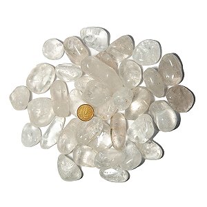 1 kg Cristal Transparente Rolado Pedra G 30 a 45mm Tipo B
