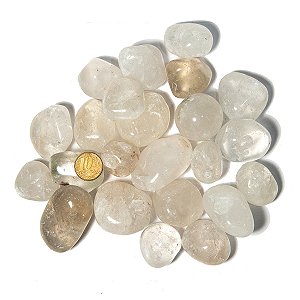 1 kg Cristal Transparente Rolado Pedra G 30 a 45mm Tipo C