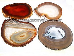 Chapa de Agata Cornalina Porta Copos Ou Artesanato G 100mm