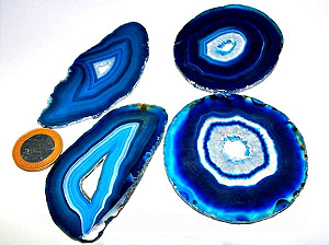 Chapa de Agata Azul Para Porta Copos Ou Montagem de Artesanato Tamanho M
