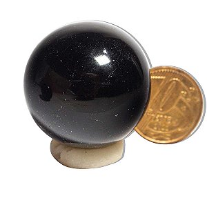 01 Esfera Obsidiana Negra Natural 2 a 3 cm 20 a 60g Tipo A
