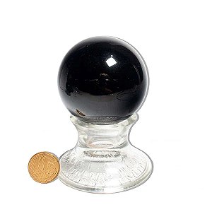 01 Esfera Obsidiana Negra Natural 5 a 6 cm 150 a 250g Tipo A