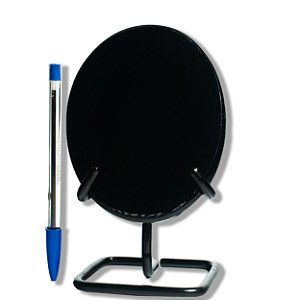 Espelho Obsidiana Negra Oval Pedra Natural 120 a 130mm Tipo B