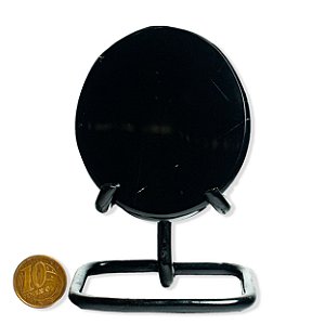 Espelho Obsidiana Negra Oval Pedra Natural 70 a 80mm Tipo B