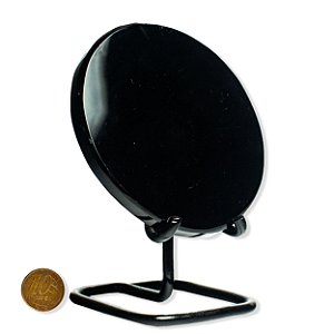 Espelho Obsidiana Negra Disco Pedra Natural 100 a 110mm Tipo B