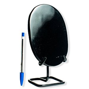 Espelho Obsidiana Negra Oval Pedra Natural 170 a 180mm Tipo B