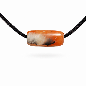 Barril Furado Longitudinal Pedra Aragonita Raio Laranja 30mm