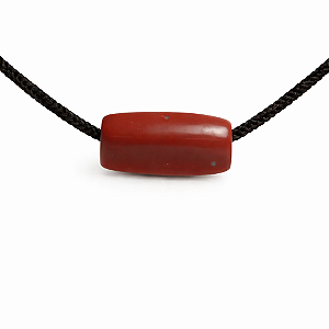 Barril Furado Longitudinal Pedra Jaspe Vermelho 30mm