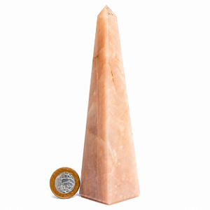 Obelisco Quartzo Goiaba Natural 16 a 18cm 400 a 500g Tipo B
