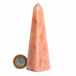 Obelisco Quartzo Goiaba Natural 12 a 14cm 200 a 300g Tipo B