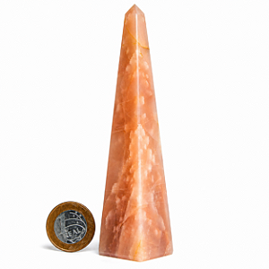 Obelisco Quartzo Goiaba Natural 14 a 16cm 300 a 400g Tipo B