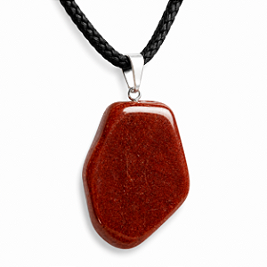 Colar Pedra Quartzo Vermelho Pedrinha Rolado Pino Prateado