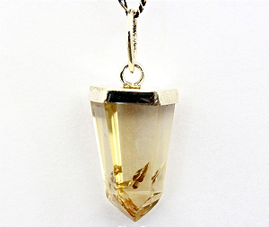01 Pingente Nlux Pontinha Citrino Caxinha Prata 950