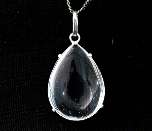 01 Pingente Nlux Gota Lisa Cristal Montagem Garra Prata 950
