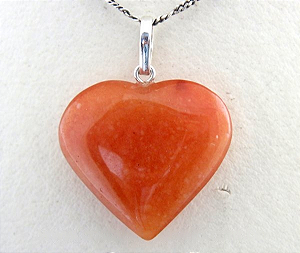 01 Pingente Nlux Coração Quartzo Tangerina Natural Castoação Prata 950