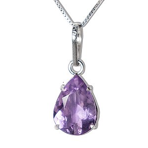01 Pingente Nlux Gema Gota Ametista Facetado 14mm Garra Prata 950