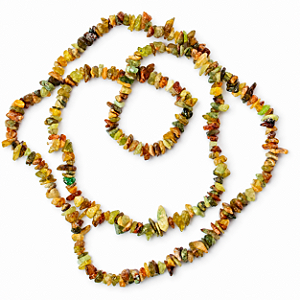 Fio Cascalho Peridoto Pedra Natural Furado 90cm Pra Pulseira