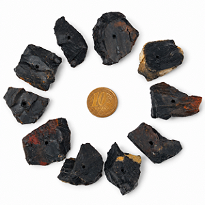 10 Cascalho Onix Preto Pedra Natural Furo Central 20 a 30mm