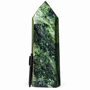 Ponta Epidoto Verde na Matriz Lapidado 9 a 10Kg 41cm Classe B