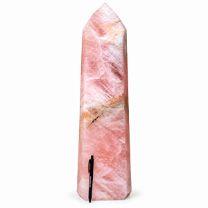 01 Ponta Quartzo Rosa Grande Lapidado 20Kg 63cm Classe B
