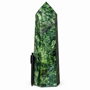 Ponta Epidoto Verde na Matriz Lapidado 4 a 5Kg 30cm Classe B
