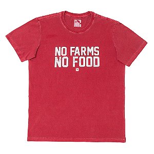CAMISETA NO FARMS NO FOODS - BORDO