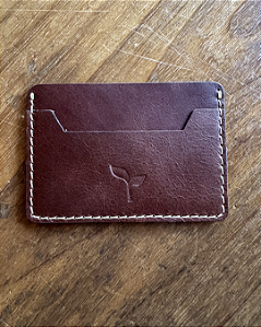 PORTA CARTÃO - COURO LEGITIMO - MARROM