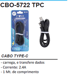 Cabo TIPO C 2.4A INOVA CBO - 5722