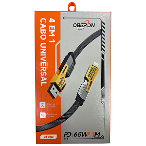 Cabo de Dados Universal 4 em 1 OBERON QR-CO32