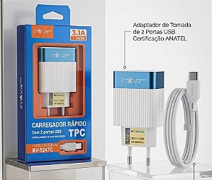 Carregador TC 3.1A KV 5247C UNIDADE