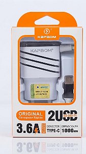 Carregador TC 3.6A KA 393 TY KAPBOM UNIDADE