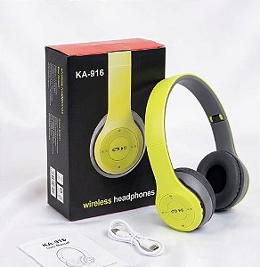 Fone SEM FIO KA 916 E    Cor:VERDE UNIDADE