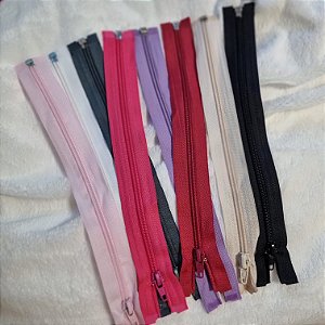 Ziper para jaquetas com encaixe (25cm) cores variadas