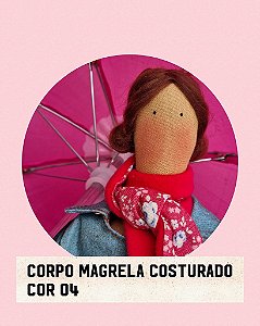 Corpo costurado para boneca magrela cor 4 boneca de 60cm ( BRINDE 1 CABELINHO)