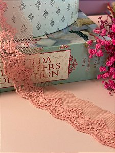 Renda de Organza 4cm/metro ROSA ANTIGO