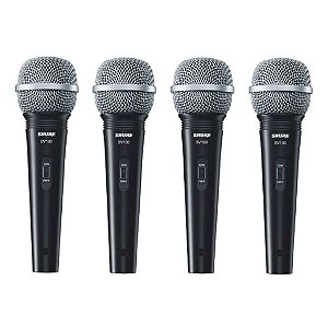 4 Microfone De Mão Multifuncional C/ Fio Preto SV100 - SHURE