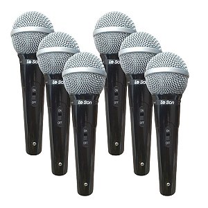 Kit 6 Microfone De Mao VK Vocal Cardioide SM-50 - LESON