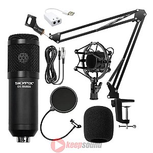 Kit Estúdio de Gravação Com Microfone SK-BM800 - SKYPIX