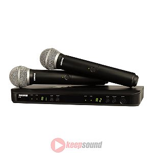 Microfone Duplo de Mão Sem Fio BLX288BR/PGA58 - SHURE