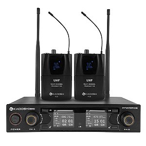 Microfone Profissional de Headset Duplo Sem Fio K502HH - KADOSH