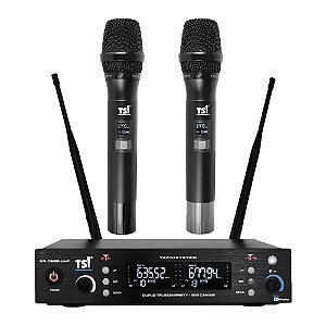 Microfone Profissional Duplo de Mão Sem Fio BR-7000-UHF - TSI