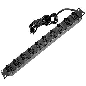 Régua de Energia 10 Tomadas Padrão Rack 20A 2m RK10.2 - TRANSCOLOR