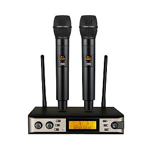 Microfone Profissional De Mão Duplo Sem Fio K402m - Kadosh