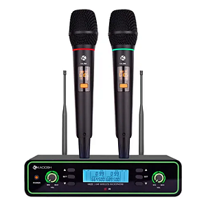 Microfone Sem Fio Duplo Recarregável Kadosh K 422m Rec