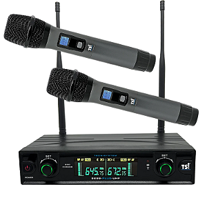 Microfone Sem Fio Duplo Uhf Tsi-8299 Plus